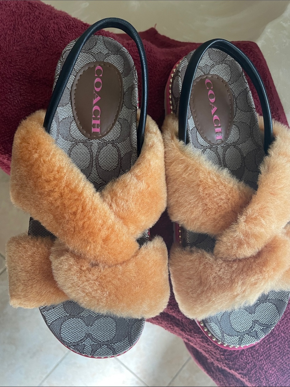 Coach Tally Shearling sandals